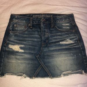 Button Fly American Eagle Denim Skirt